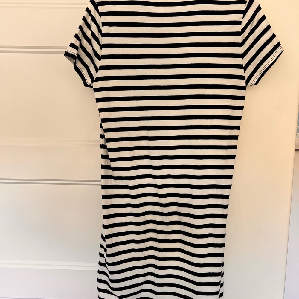 J. Crew Navy Blue and White Striped Mini Dress